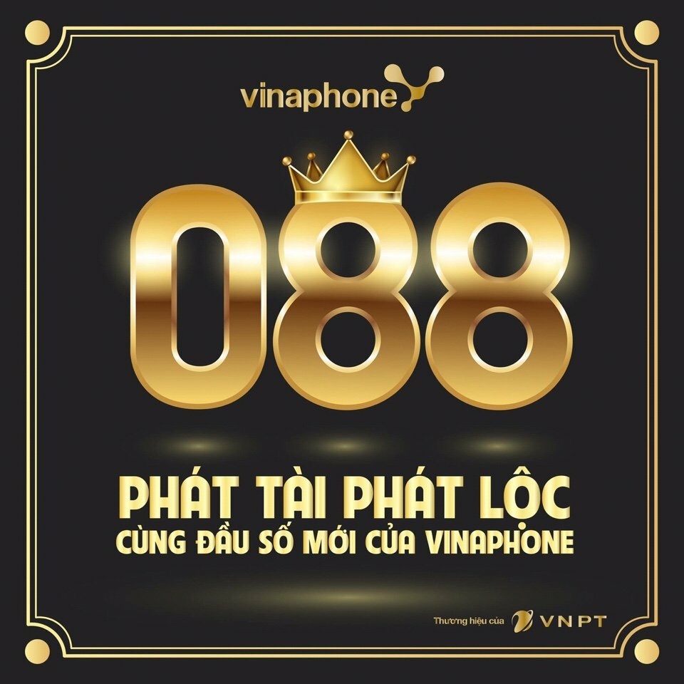 Cơ hội sở hữu SIM VIP đầu số 088 cùng thẻ cào và nhiều quà tặng cao cấp của VinaPhone