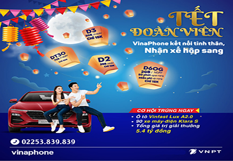 VinaPhone xin được gửi tới quý khách hàng thân yêu lời chúc "một TẾT ĐOÀN VIÊN an nhiên - hạnh phúc"