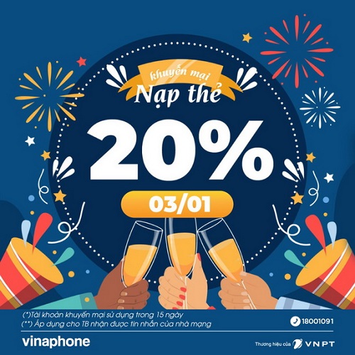 VinaPhone “lì xì” khuyến mại nạp thẻ trong ngày đầu năm 2023