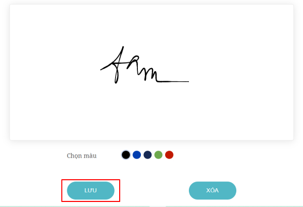 Ký tên lên khoảng trắng để tạo và lưu chữ ký điện tử