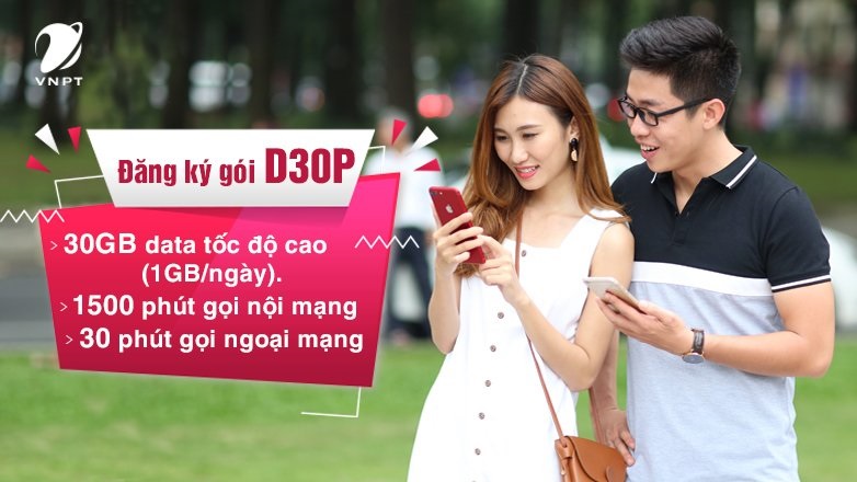 Mách bạn cách đăng ký gói D30P VinaPhone nhận 30GB, 1530 phút gọi ưu đãi