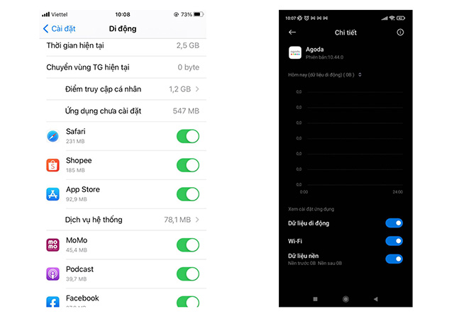 Mở truy cập 4G cho các app trên iOS và Android