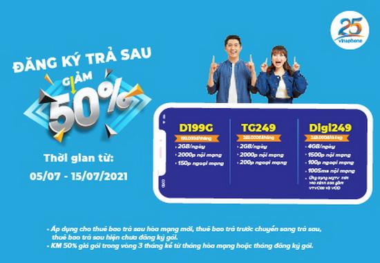 Ưu đãi giảm 50% cho khách hàng đăng ký gói trả sau VinaPhone