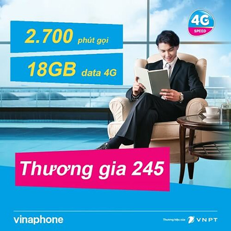 Gói cước 4G Thương gia 245 trả sau của VinaPhone