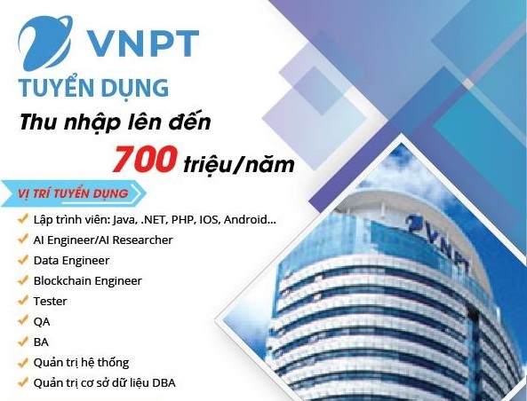 VNPT tuyển dụng nhiều vị trí với mức lương cao
