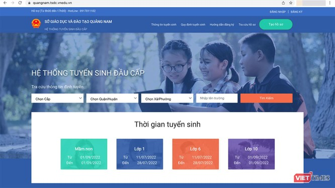 Từ năm học 2022-2023, TP Tam Kỳ (Quảng Nam) thí điểm nộp hồ sơ tuyển sinh trực tuyến thông qua vnEdu