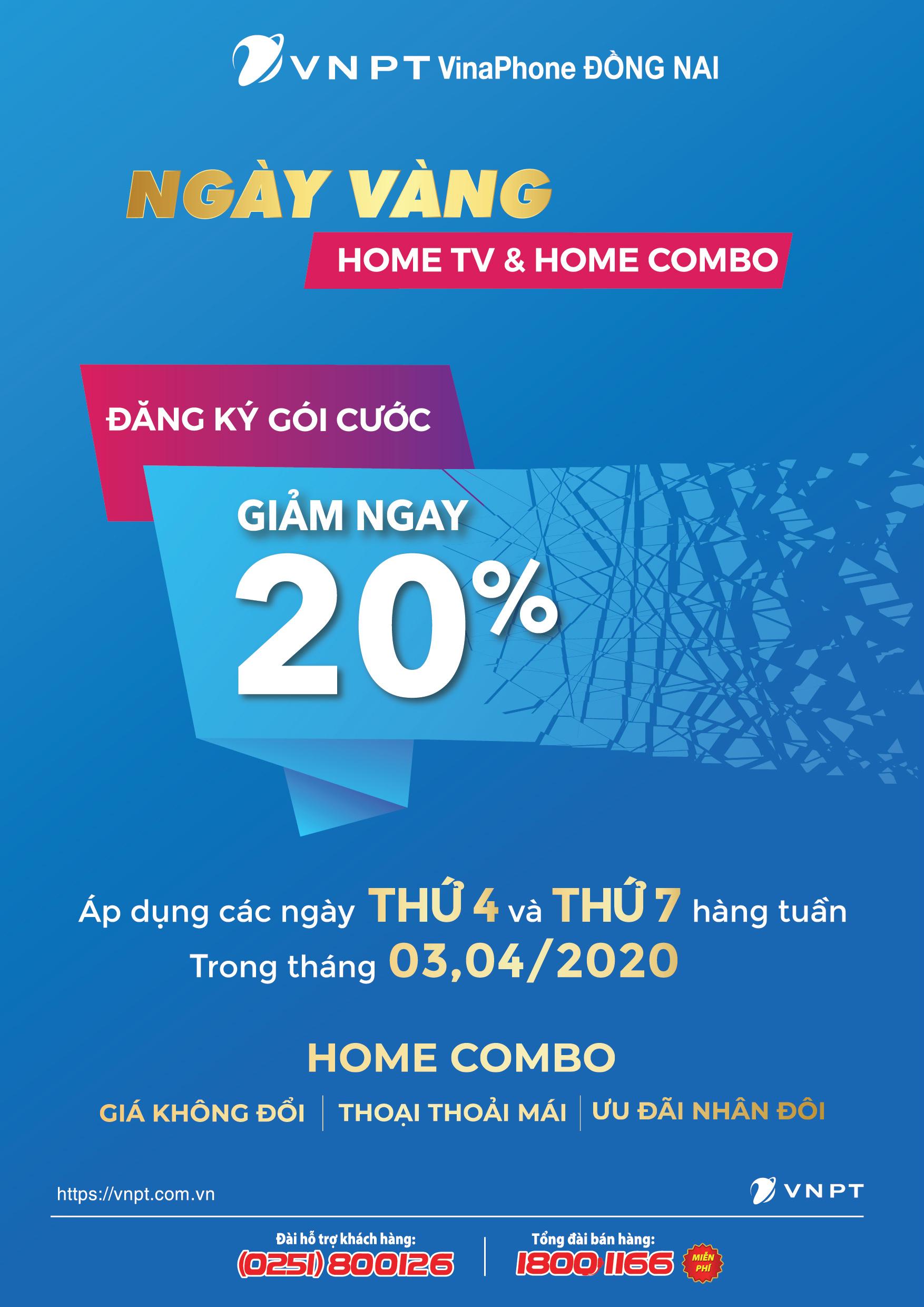 GIẢM NGAY 20% KHI ĐĂNG KÝ HOME TV & HOME COMBO