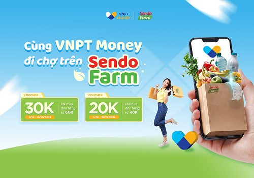 VNPT Money hợp tác Sendo: Tặng voucher đến 50.000đ khi mua sắm trên Sendo