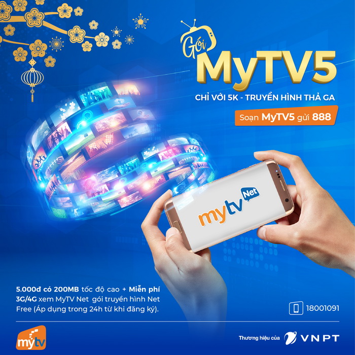 Giải trí thả ga, miễn phí DATA chỉ với 5.000 đồng khi đăng ký MyTV5
