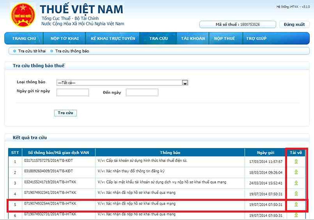 Nộp tờ khai thuế qua mạng