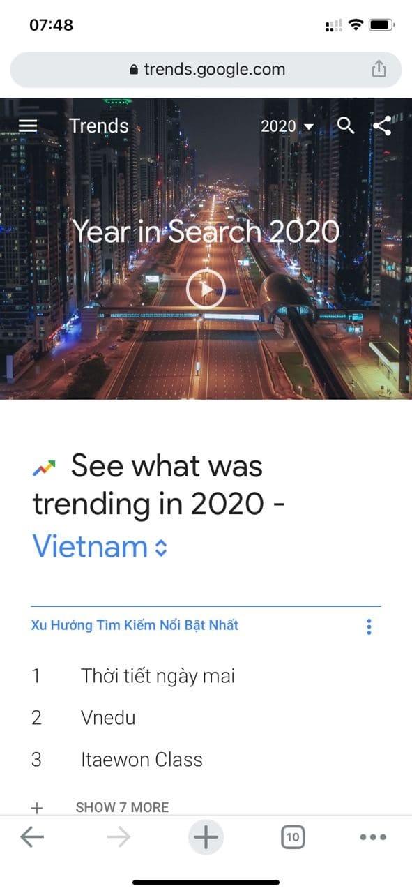 vnEdu is the top 2 keyword trending on Google in Vietnam