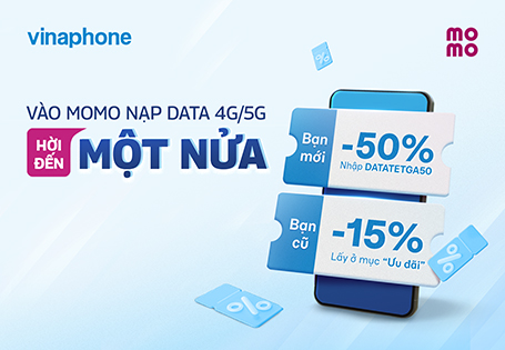 Nạp VinaPhone trên MoMo – Hời tận một nửa