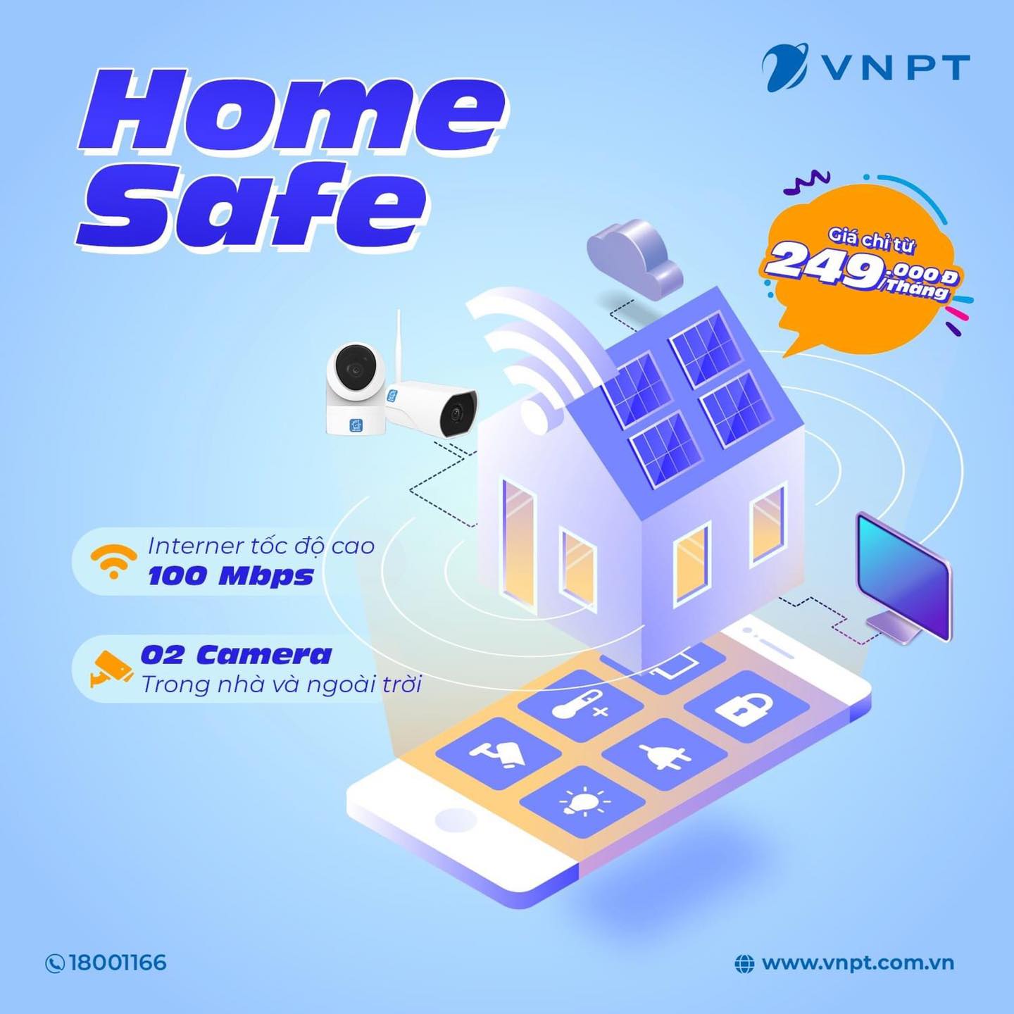 Gói Internet HomeSafe tích hợp Camera trong và ngoài nhà đảm bảo sự an toàn tuyệt đối