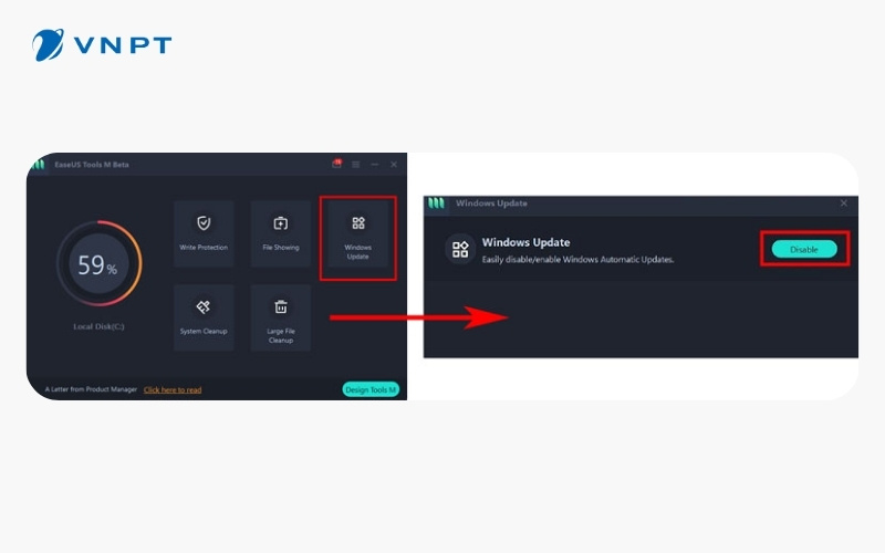 Tắt Update Window bằng EaseUS Cleangenius