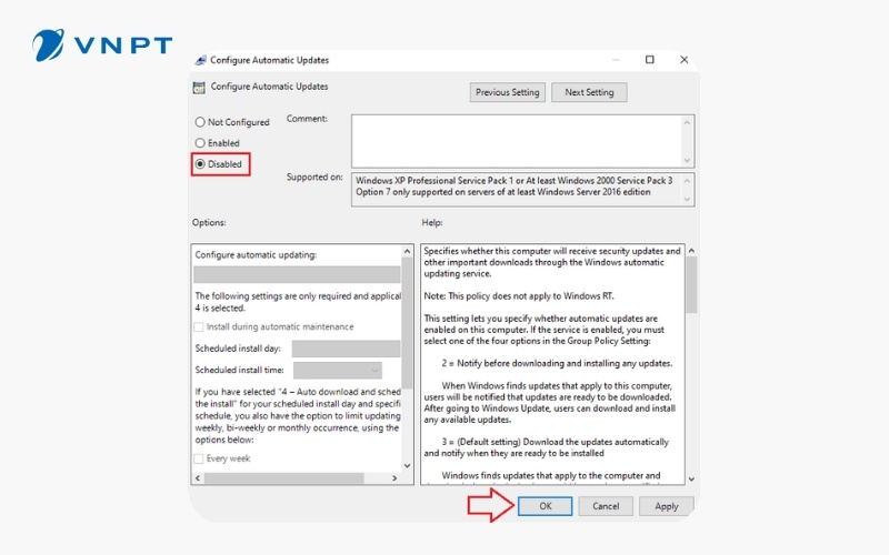 Tắt Update Windows bằng Local Group Policy Editor