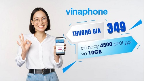 Mách bạn gói cước thương gia 349 VinaPhone có 4400 phút gọi và 10GB