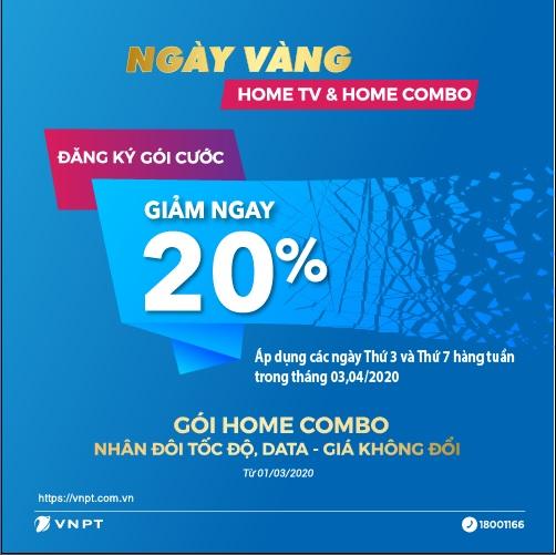  NGÀY VÀNG HOME TV & HOME COMBO - GIẢM GIÁ NGAY 20% RẺ CHƯA TỪNG CÓ