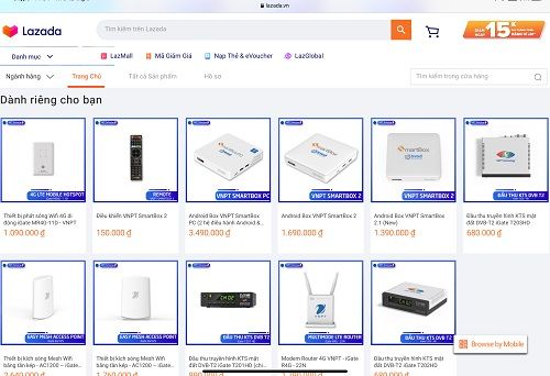 Thiết bị công nghệ của VNPT  lên sàn Tiki, Shopee, Lazada