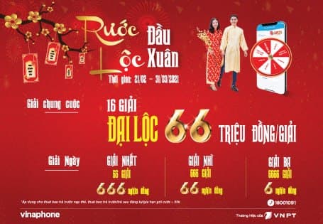 Cùng VinaPhone rước lộc xuân với tổng giải thưởng hơn 6 tỷ đồng