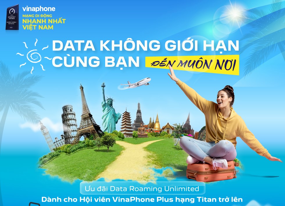Tận hưởng ưu đãi Data không giới hạn với các gói Roaming RU của VinaPhone