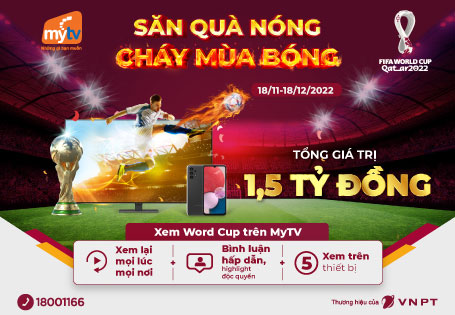 Khởi tranh World Cup 2022TM, MyTV tung ưu đãi “Săn quà nóng - Cháy mùa bóng”