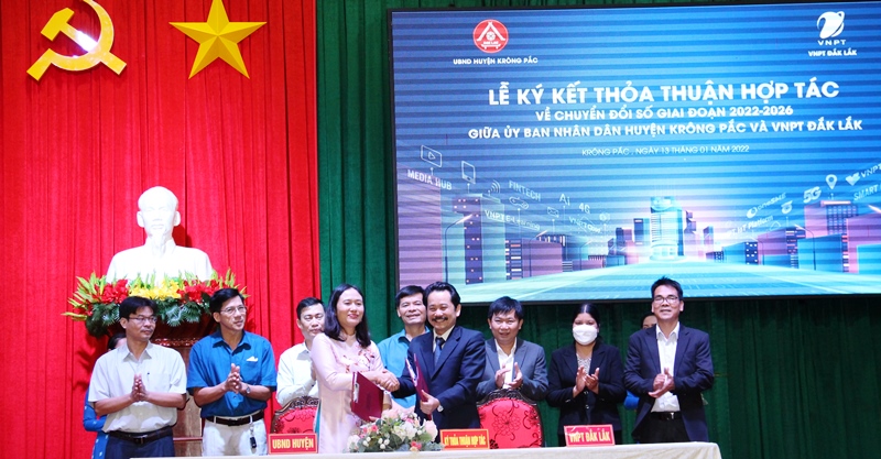 VNPT hợp tác chuyển đổi số với huyện Krông Pắc, tỉnh Đắk Lắk