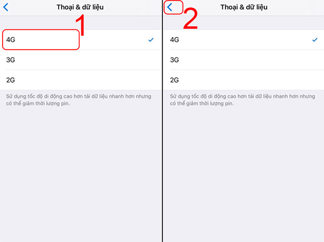 Bật 4G trên iPhone 6