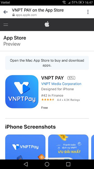 vnpt pay trên app store