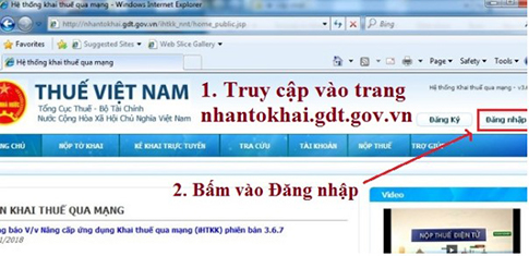 Cập nhật chữ ký số VNPT trên website nhantokhai bước 1