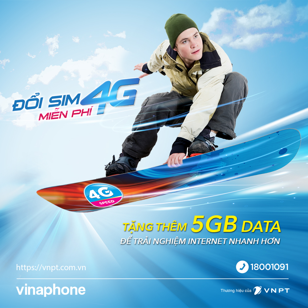 VNPT VinaPhone Vĩnh Phúc miễn phí đổi sim 4G, tặng thêm 5GB data