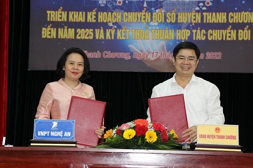 VNPT hợp tác chuyển đổi số với UBND huyện Thanh Chương (Nghệ An)