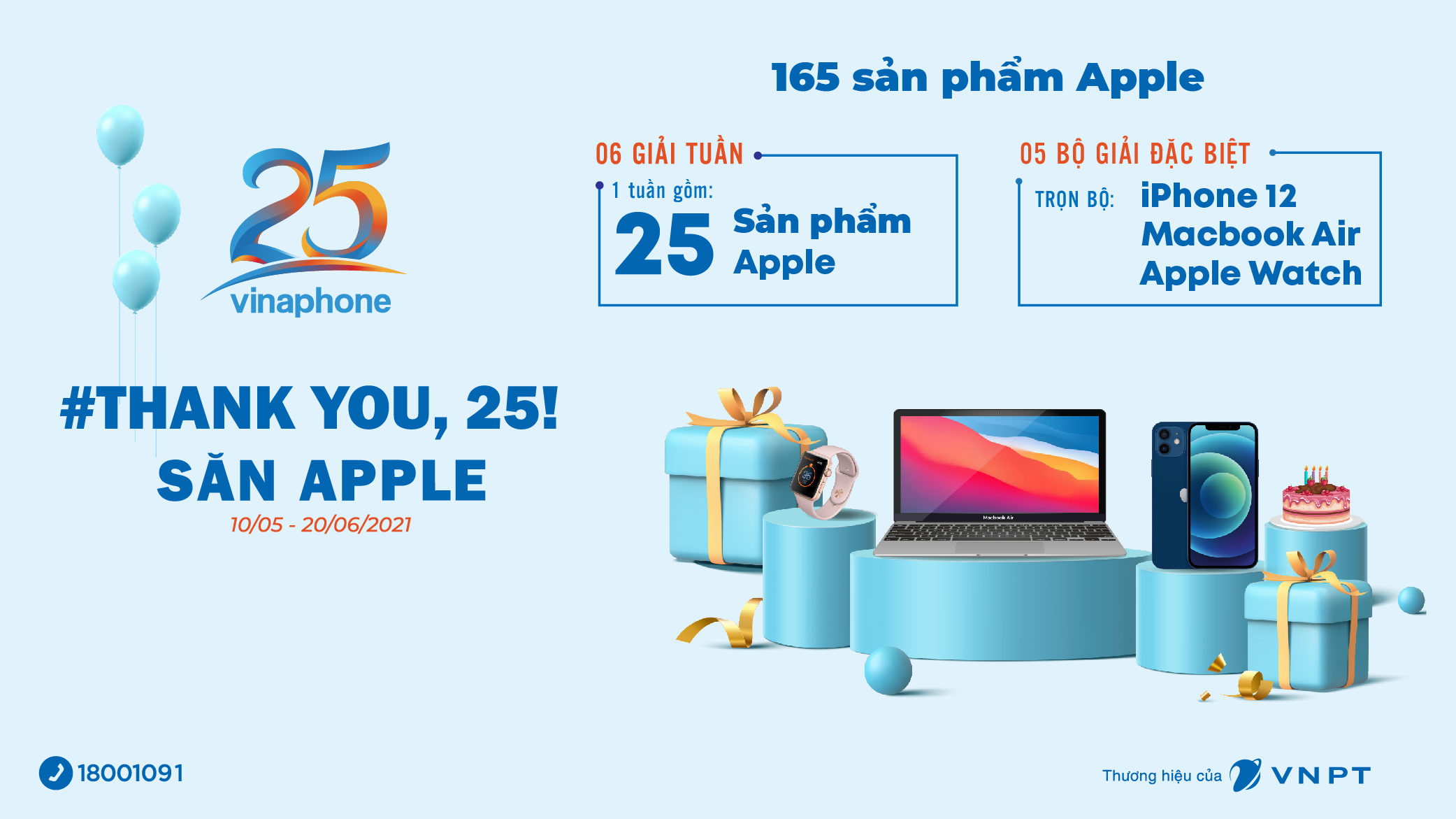 Công bố danh sách khách hàng trúng thưởng CTKM "Thank you, 25 - Săn Apple"