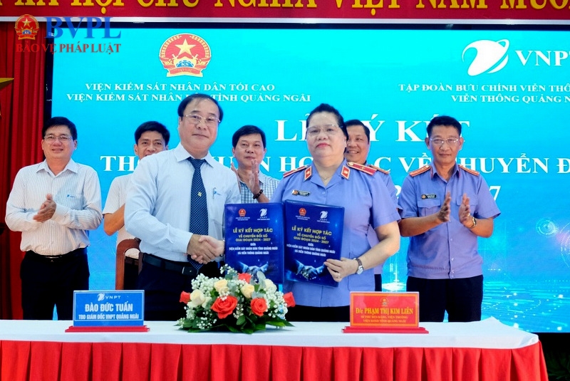 VNPT and People's Procuracy of Quang Ngai province sign cooperation agreement on digital transformation