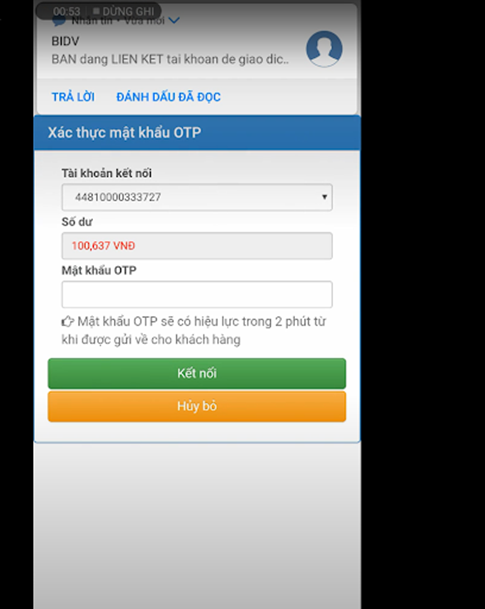 Cách liên kết ví VNPT Pay với BIDV trên điện thoại di động bước 5