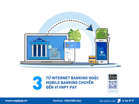 Từ Internet Banking/Mobile Banking chuyển đến ví VNPT Pay