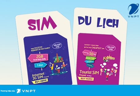 Tourist SIM VinaPhone - 50 phút gọi quốc tế - 1GB 4G/ngày - VNPT