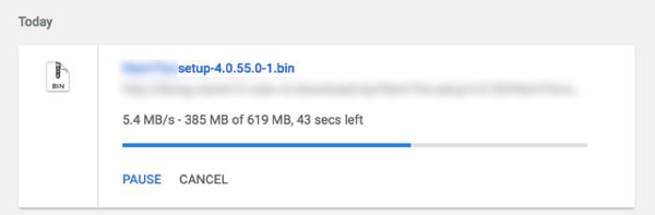 Tốc độ download hiển thị khi bạn tải một file bất kỳ