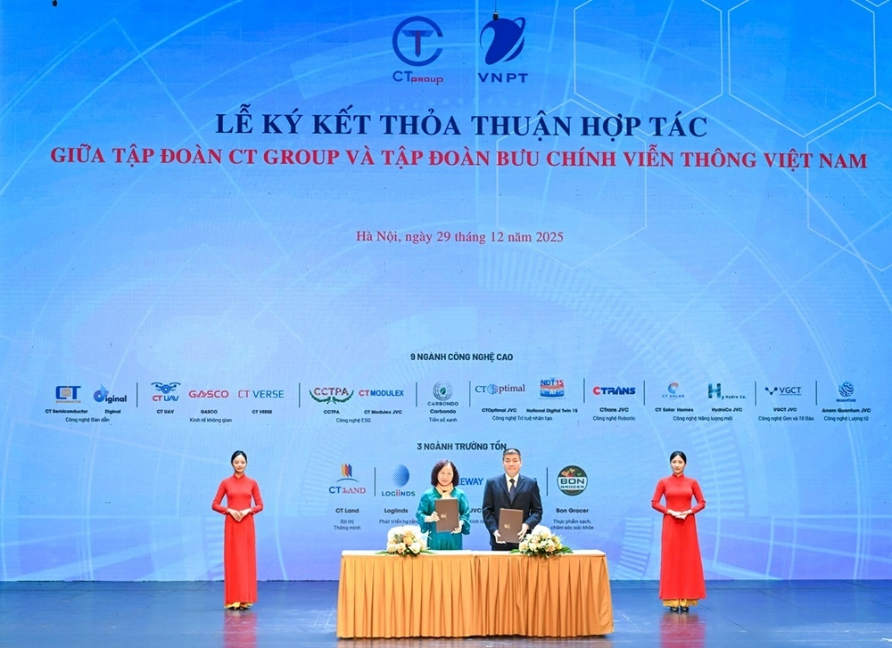 On behalf of VNPT, Mr. Ngo Dien Hy, Deputy General Director, signed the Strategic Cooperation Agreement with the leadership of CT Group.