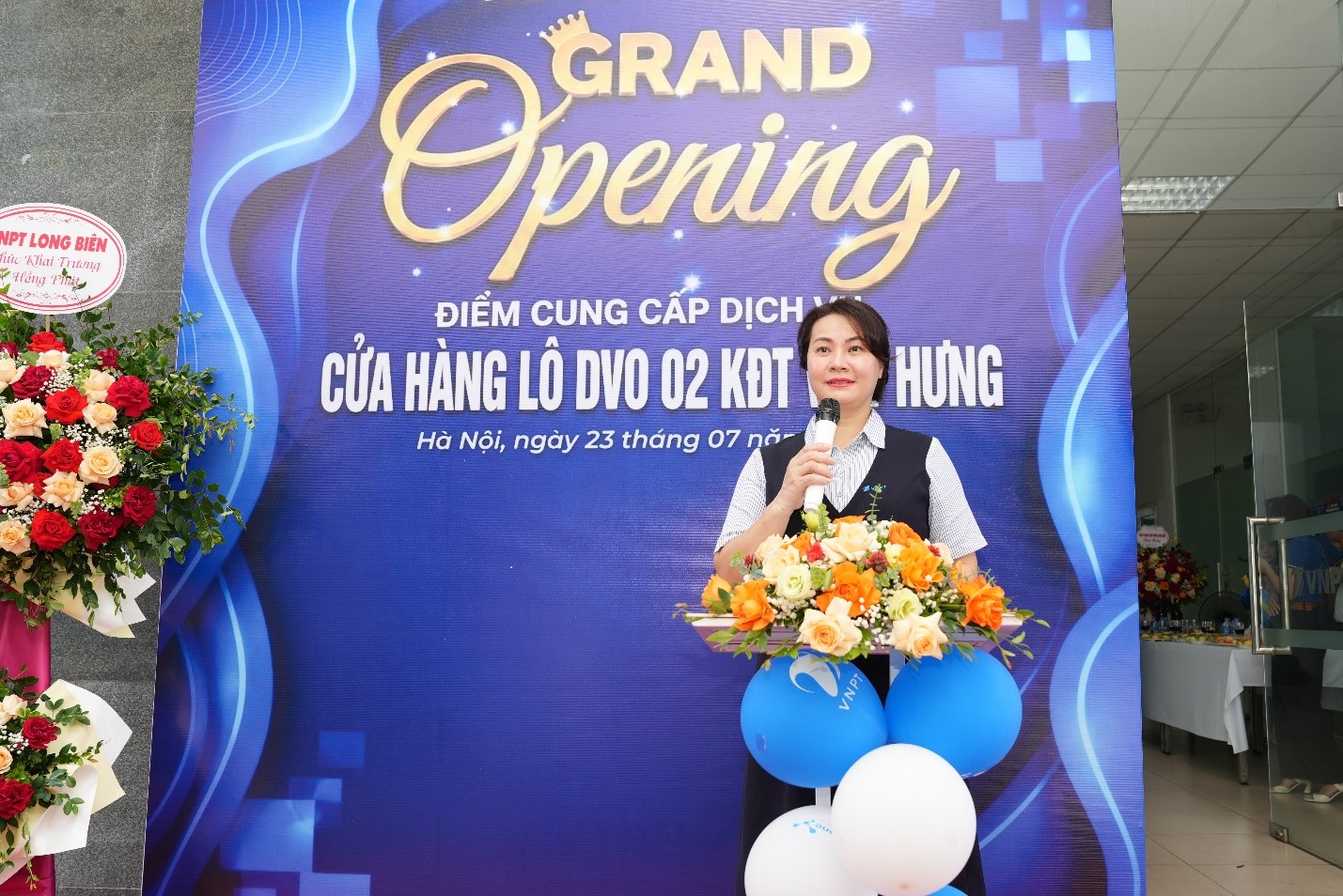 Chị Đoàn Thị Bích Hằng – Giám đốc VNPT Long Biên phát biểu tại buổi lễ
